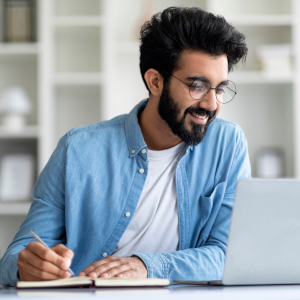 someone getting an insurance quote on a computer